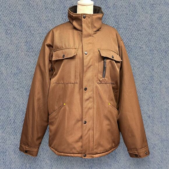 CAT Men’s Brown Quilted Insulated Work Jacket – Size L
